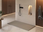 Receveur de douche, avec position évacuation à vingt centimètre du bord, L. 65 à 210 x l. 65 à 100 cm, résine pleine masse anti glissante PN24, Garantie 5 ans, Livraison offerte
